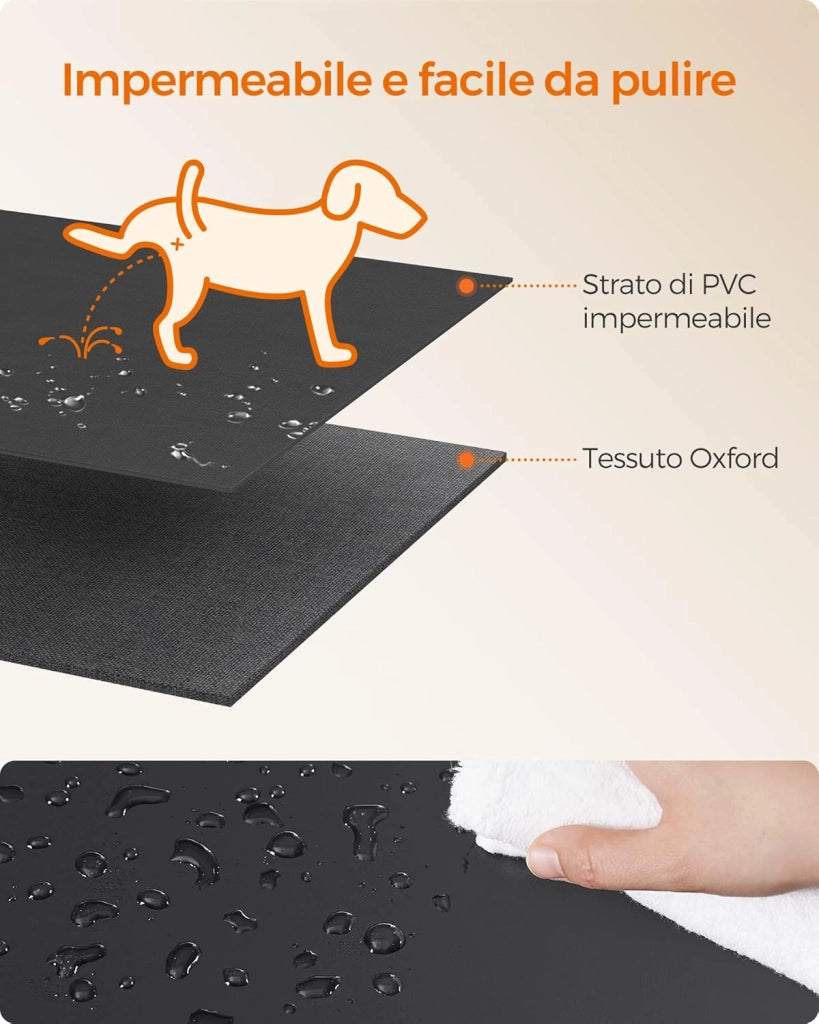 Feandrea Recinto per Cani di Tessuto Oxford, Recinto per Animali Ottagono, L, 112 x 112 x 62 cm, Telaio di Tubi in PVC, Rete Respirante, Tasca Portaoggetti, Grigio Scuro e Grigio Chiaro PDC003G01