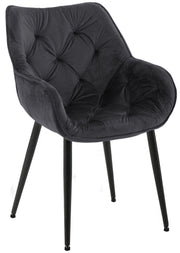 Sedia Tanna in velluto nero