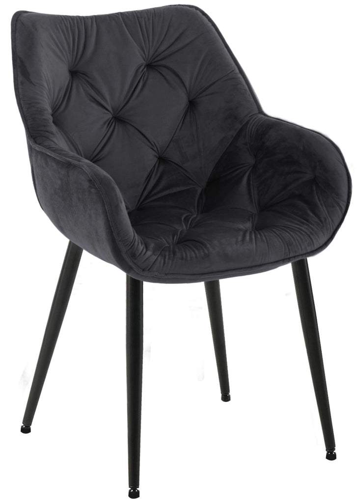 Sedia Tanna in velluto nero
