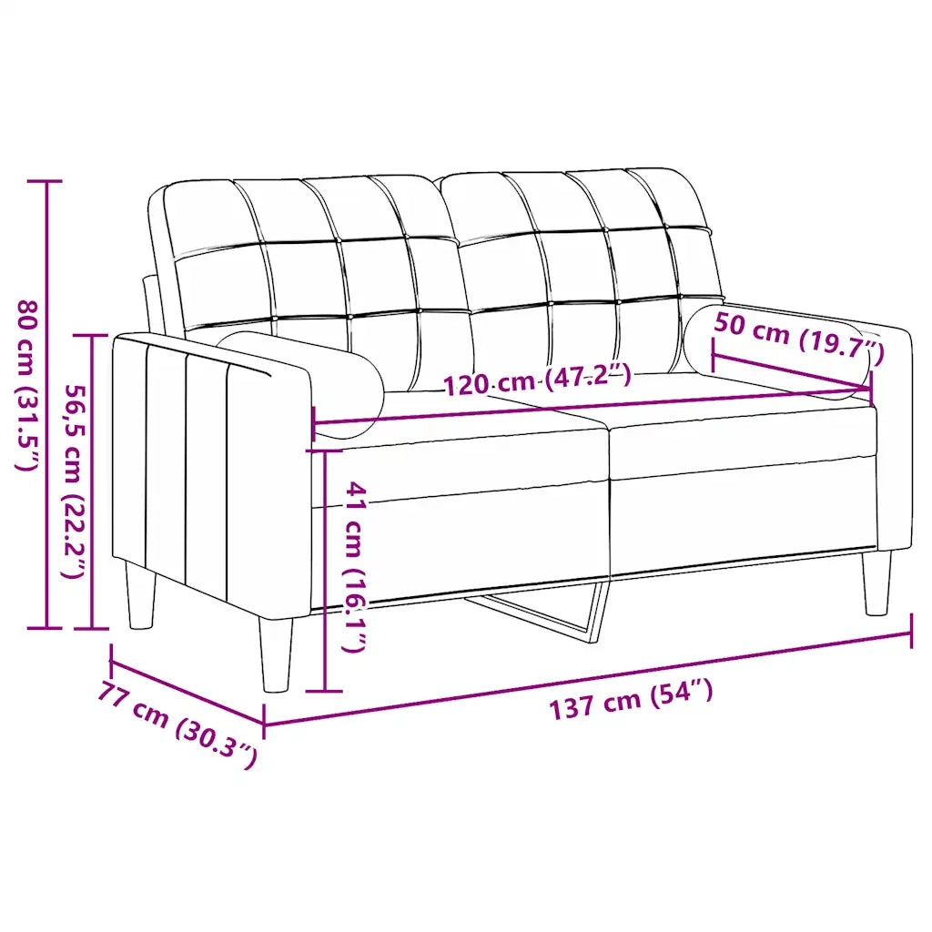 Divano | Divano da soggiorno | Sofa a 2 Posti con Cuscini Giallo 120 cm in Velluto