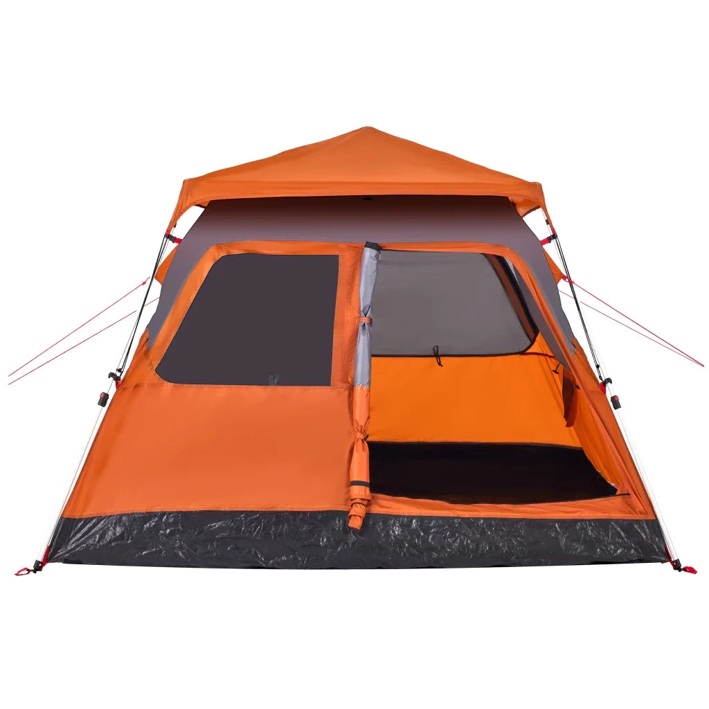 Tenda a Cupola 4 Persone Grigio e Arancione a Rilascio Rapido 4004232