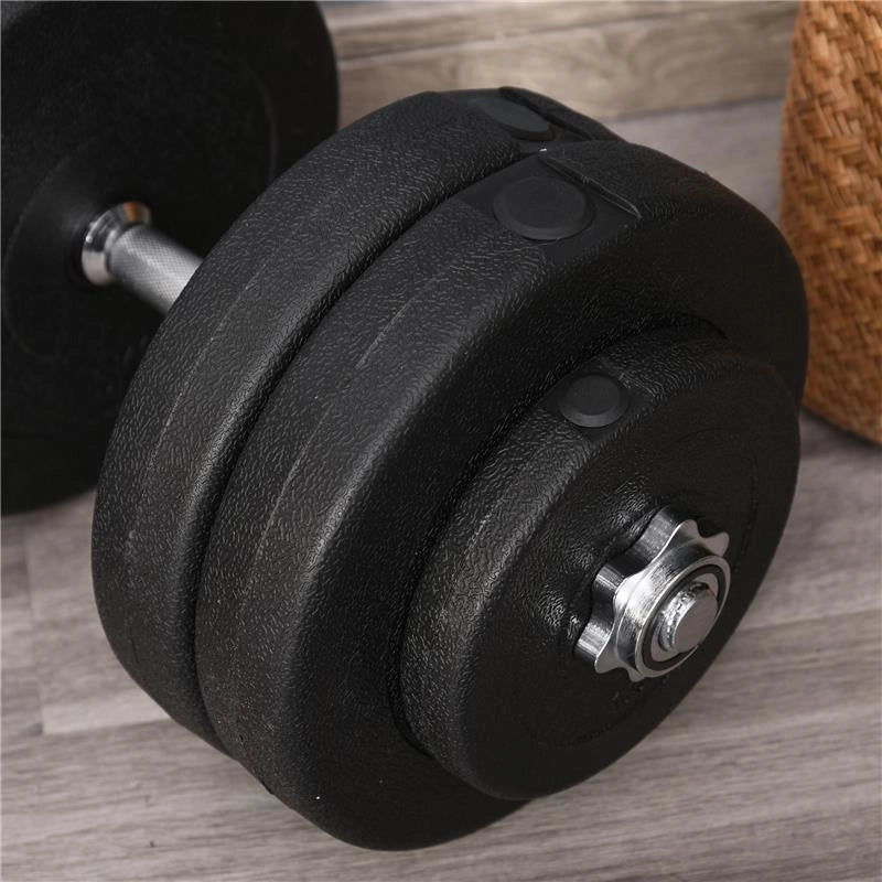 SET MANUBRI PALESTRA 50 KG KIT PESI REGOLABILE CON 12 DISCHI GOMMATI NERO