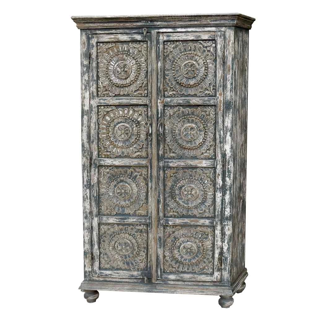 Armadio in legno grigio artigianale 100x41x183h cm