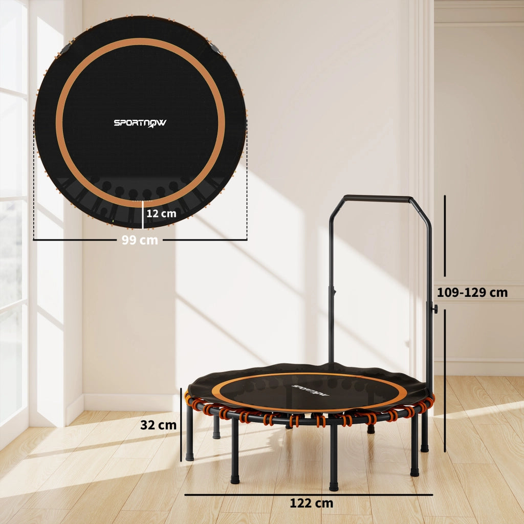 Trampolino Fitness con Maniglia Regolabile ¨C Xylo ¨C Acciaio e Plastica, Arancione