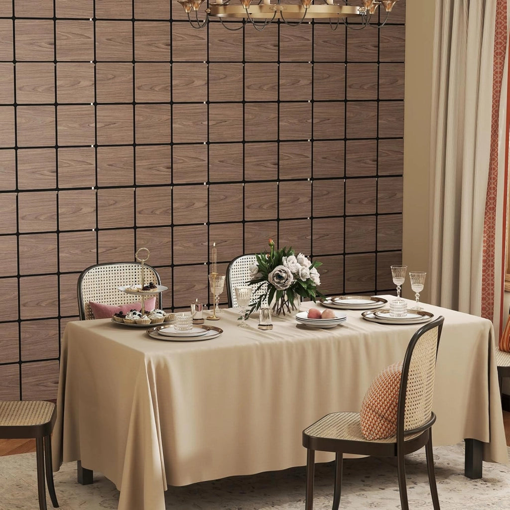 Set di 4 Pannelli Fonoassorbente, Pannelli Acustici per Pareti, 62 x 62 cm, 9 Tavoletta Esagonali in Legno, per Riduzione del Rumore, Decorazione Interna