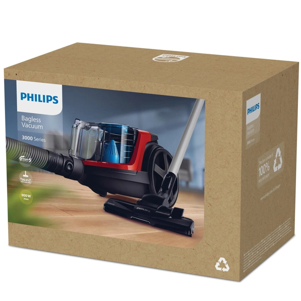 Philips FC9330-09 PowerPro Compact Aspirapolvere senza sacco PowerCyclone 5 1,5 L 650W 79 dB colore Rosso