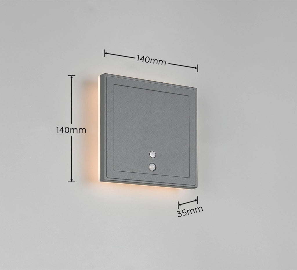 Applique esterna LED PIR IP54 quadrata FORTALEZA antracite