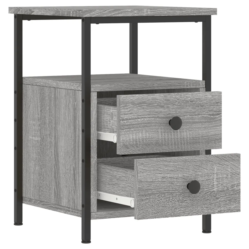 Comodino-Tavolino da notte Grigio Sonoma 34x35,5x50 cm in Legno Multistrato