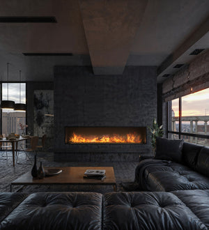 Camino a Vapore Elettrico da Incasso 220x45(64,8)x40 cm Invapo Inside con Ricarica Automatica e LED RGB Nero