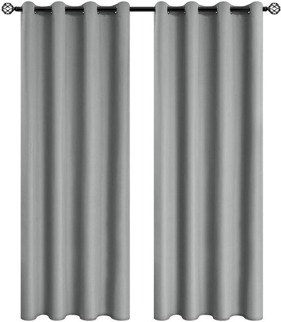 Tendine di oscuramento a due pezzi con tessuto in piuma, isolanti termici e zonanti - 132 cm x 241 cm (grigio)
