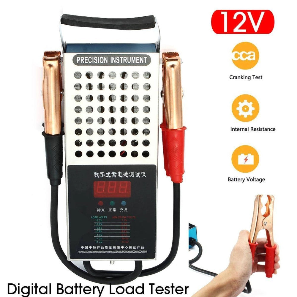 Trade Shop - Tester Portatile Per Controllo Batteria Auto Moto Da 125 Amp A 6v E 12v Con Cavi -