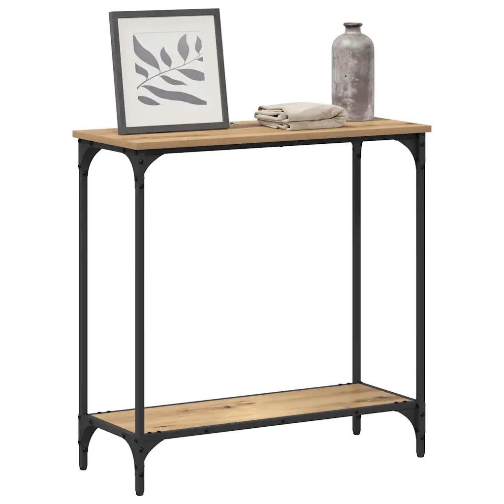 Tavolo consolle rovere artigianale 75 x 30.5 x 75 cm