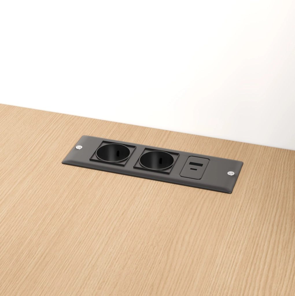 Scrivania pieghevole 2 in 1 con libreria; presa EU e USB; 104;5x30;5x160 cm; bianco rovere