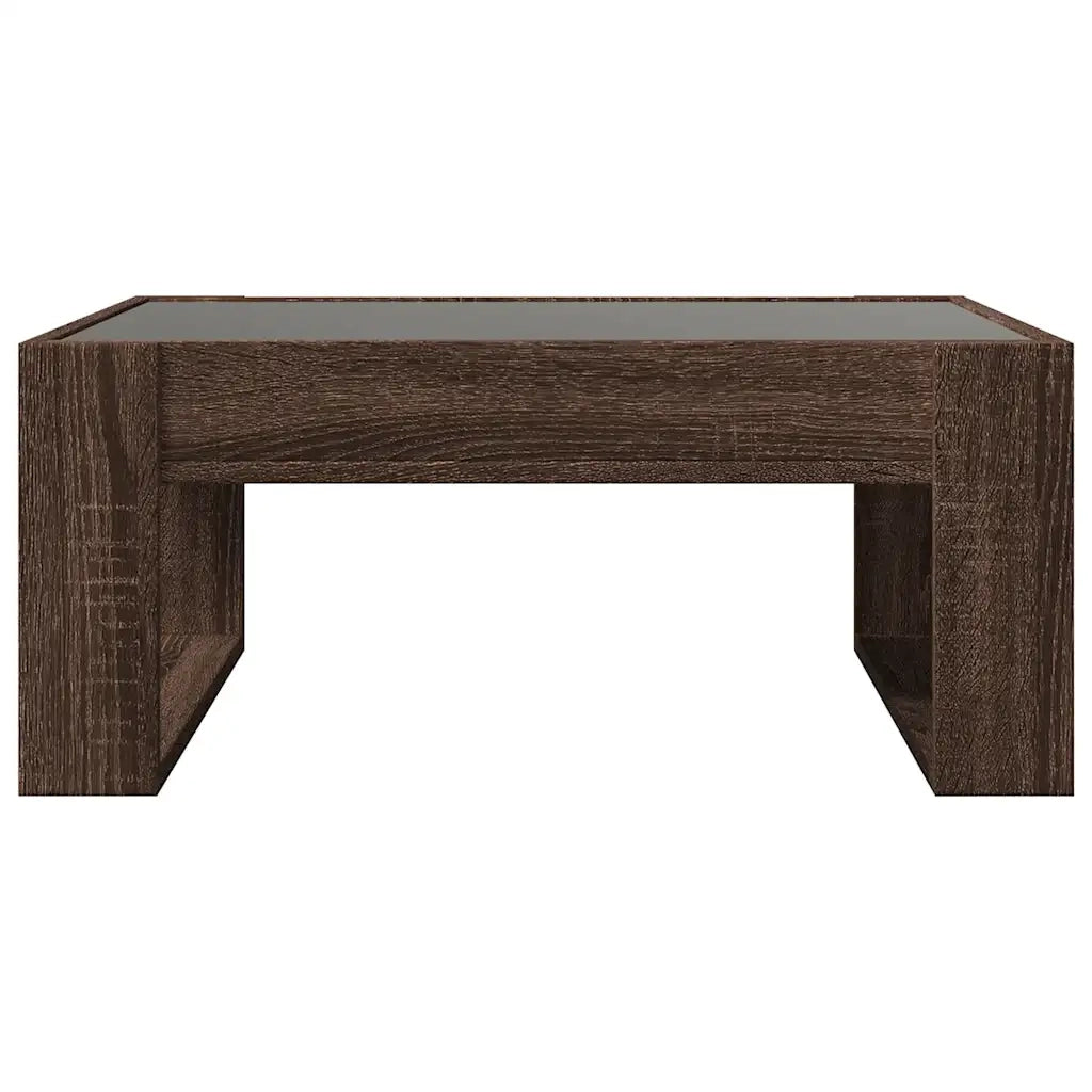 Tavolino da Salotto con LED Infinity Rovere Marrone 70x53x30 cm 847636