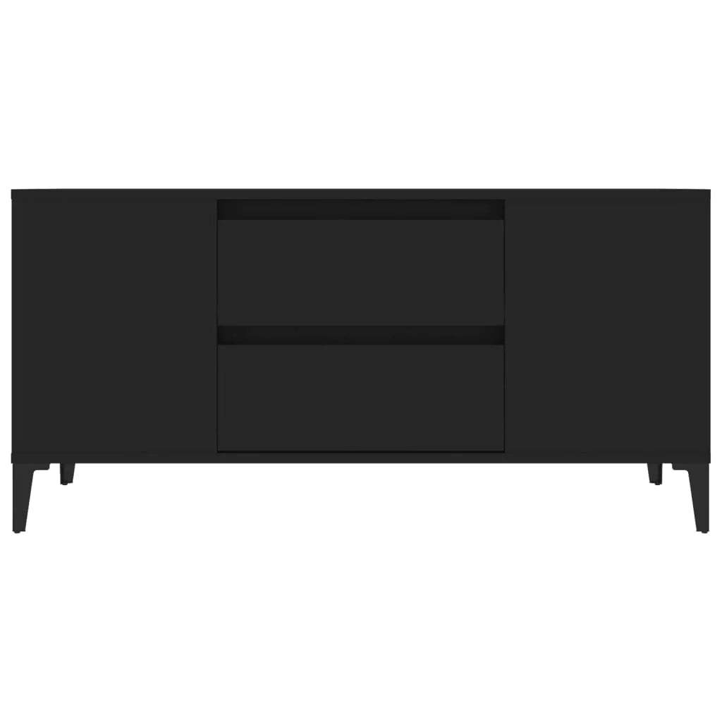Mobile TV multimediale mensola TV credenza mobile TV per sala da pranzo soggiorno camera da letto 102 x 44,5 x 50 cm legno ingegnerizzato nero 02_0025622