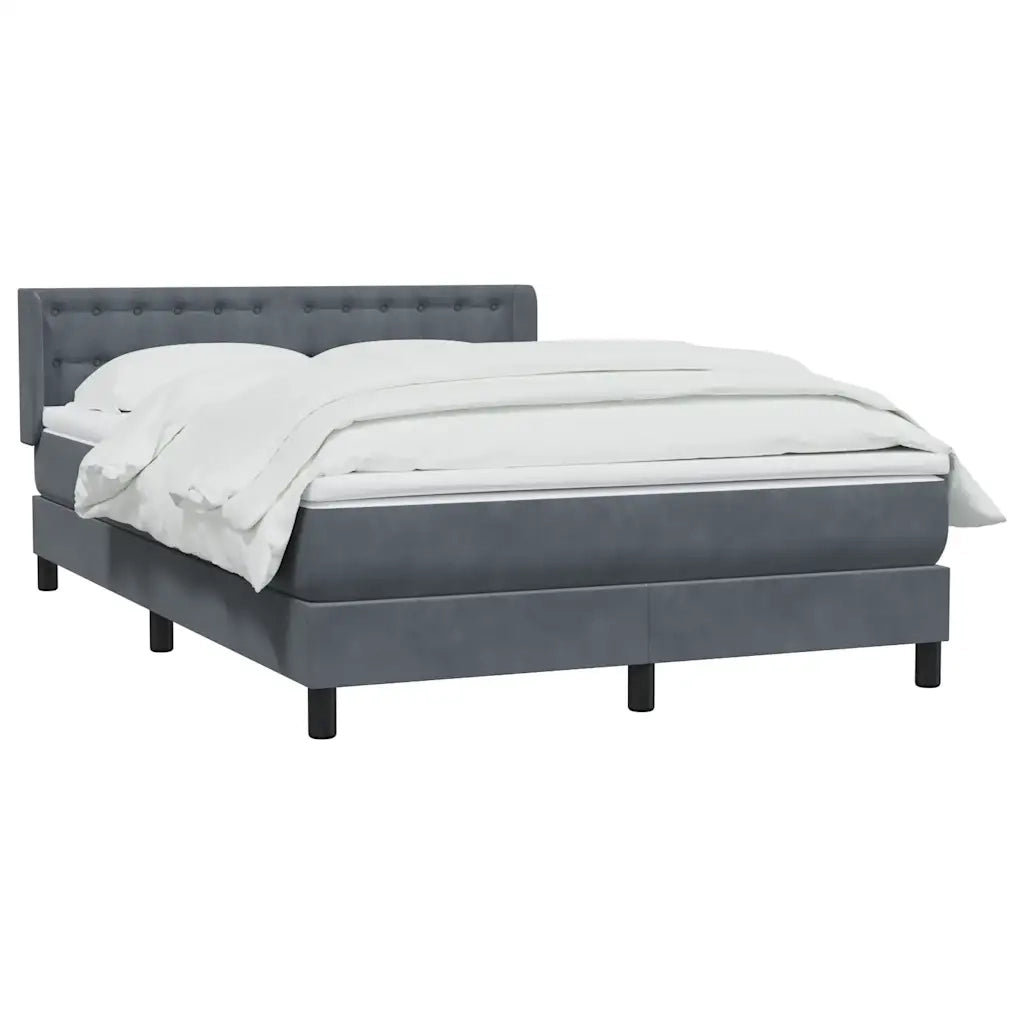 vidaXL Giroletto a Molle con Materasso Grigio Scuro 160x210 cm Velluto
