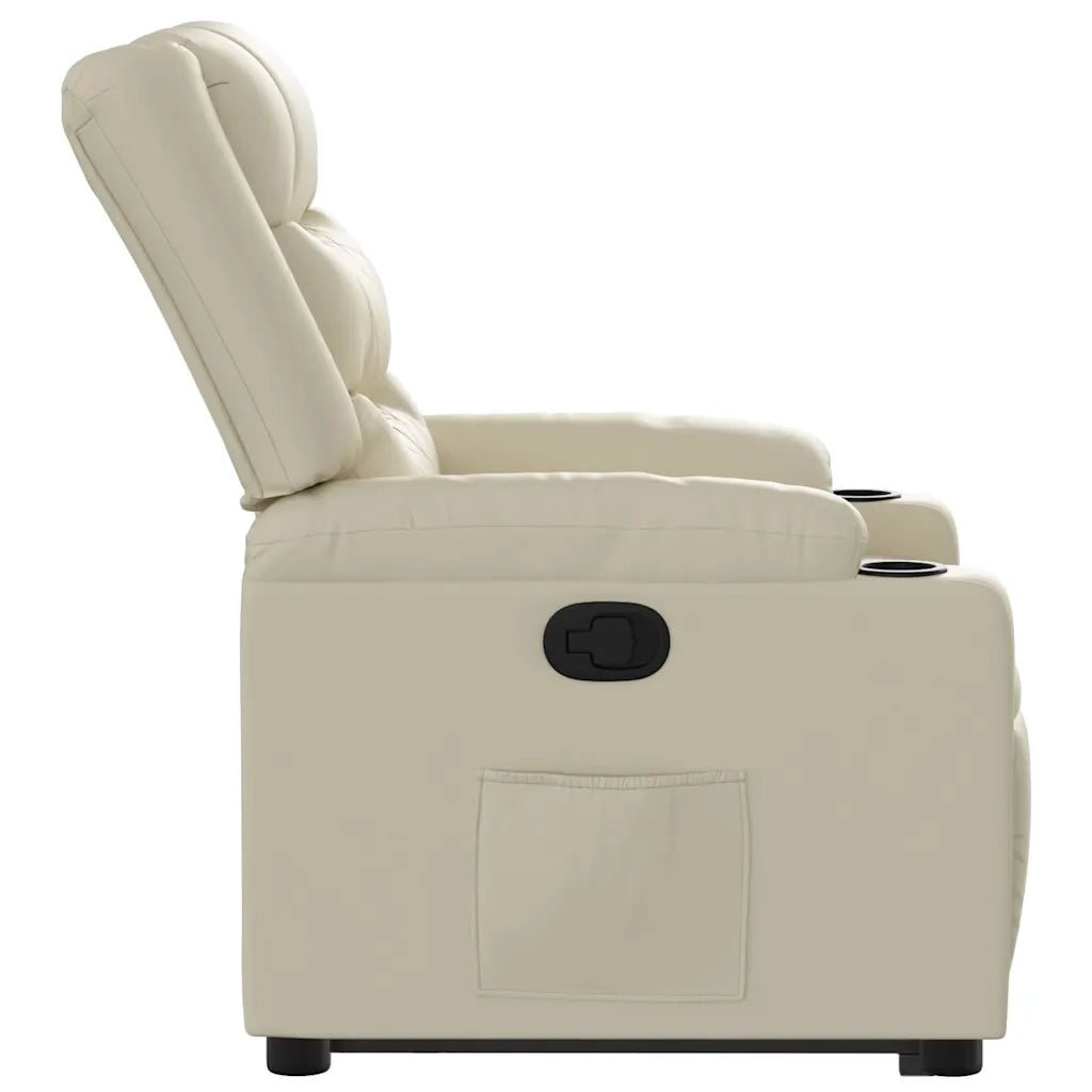 Poltrona Alzapersona Reclinabile Crema in Similpelle 3206552
