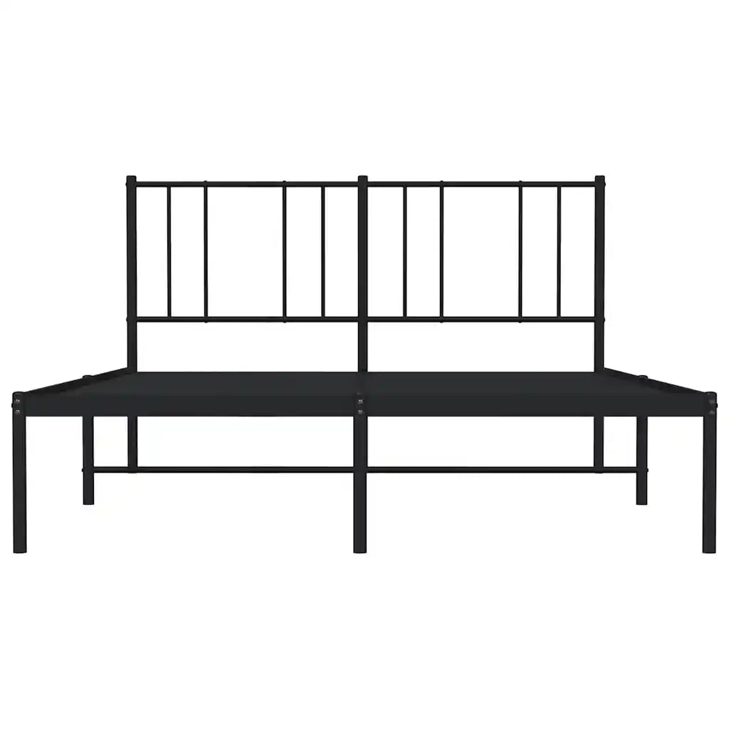 Giroletto con Testiera in Metallo Nero 135x190 cm 352479