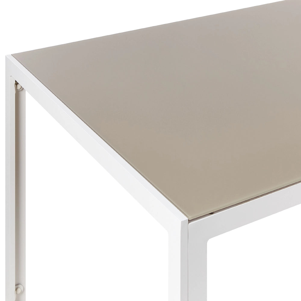 Set da pranzo da giardino in 7 pezzi Tavolo da pranzo in alluminio beige con 6 sedie pieghevoli