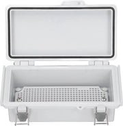 Scatola elettrica impermeabile con cassa in ABS e coperchio in acciaio inox, protezione IP67 per uso all'aperto e coperchio a cardanico.