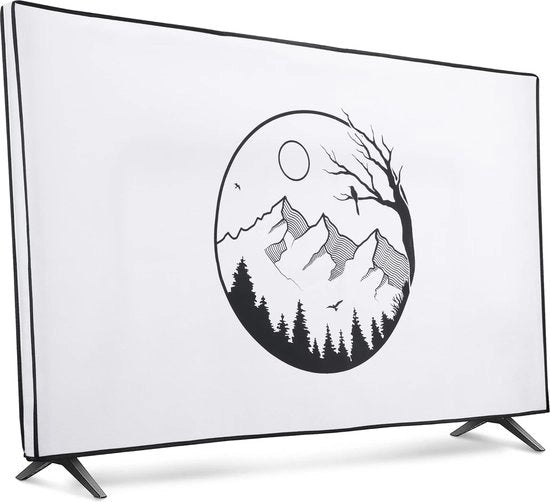 Hoes compatibile con TV 49-50" - Copertura protettiva per televisore - Schermo a doppia protezione per TV in nero/bianco - 3x3