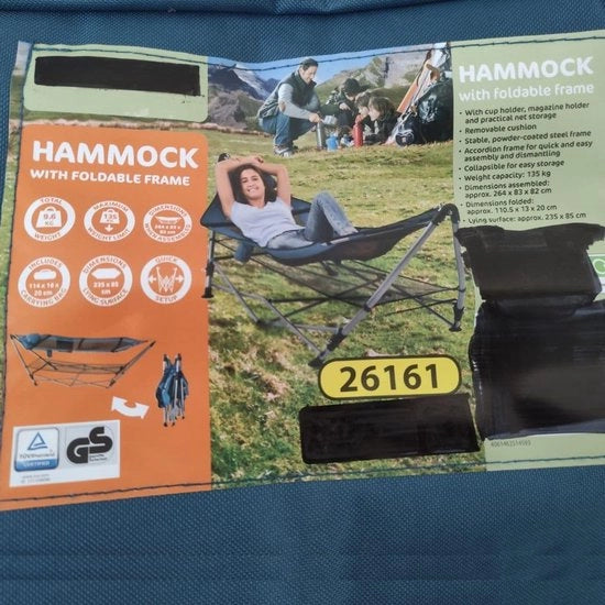 Hangmat con Struttura Opportuna – Per Interno ed Esterno – 1 Persone