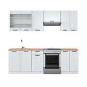 Cucina componibile Fame-Line Bianco rustico/Bianco 240 cm, PL Rovere Vicco