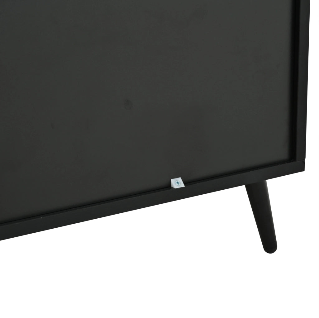 Sideboard 120x40x70 cm con 2 ante; 3 cassetti e ripiani regolabili; MDF e truciolare; naturale e nero
