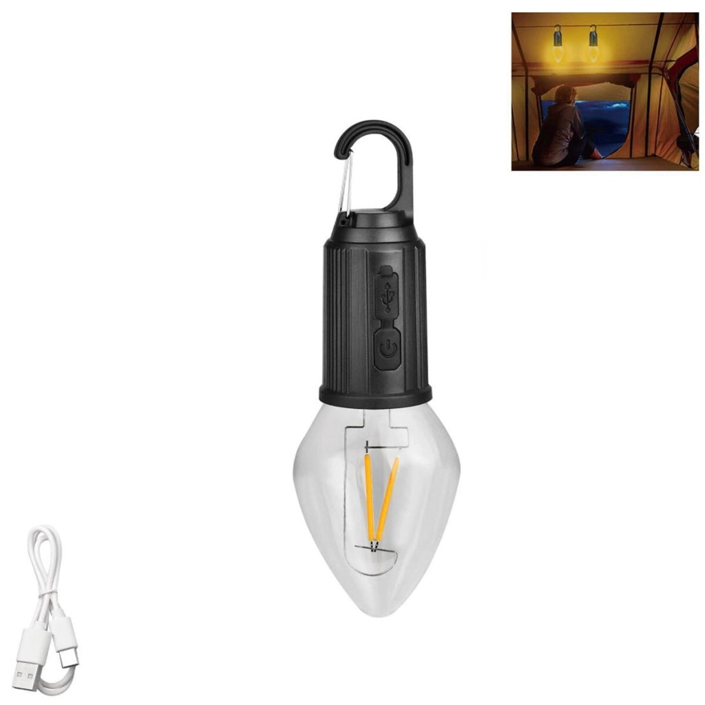 LAMPADA LED CAMPEGGIO USB RICARICABILE CON GANCIO PORTATILE LUCE EMERGENZA B0630