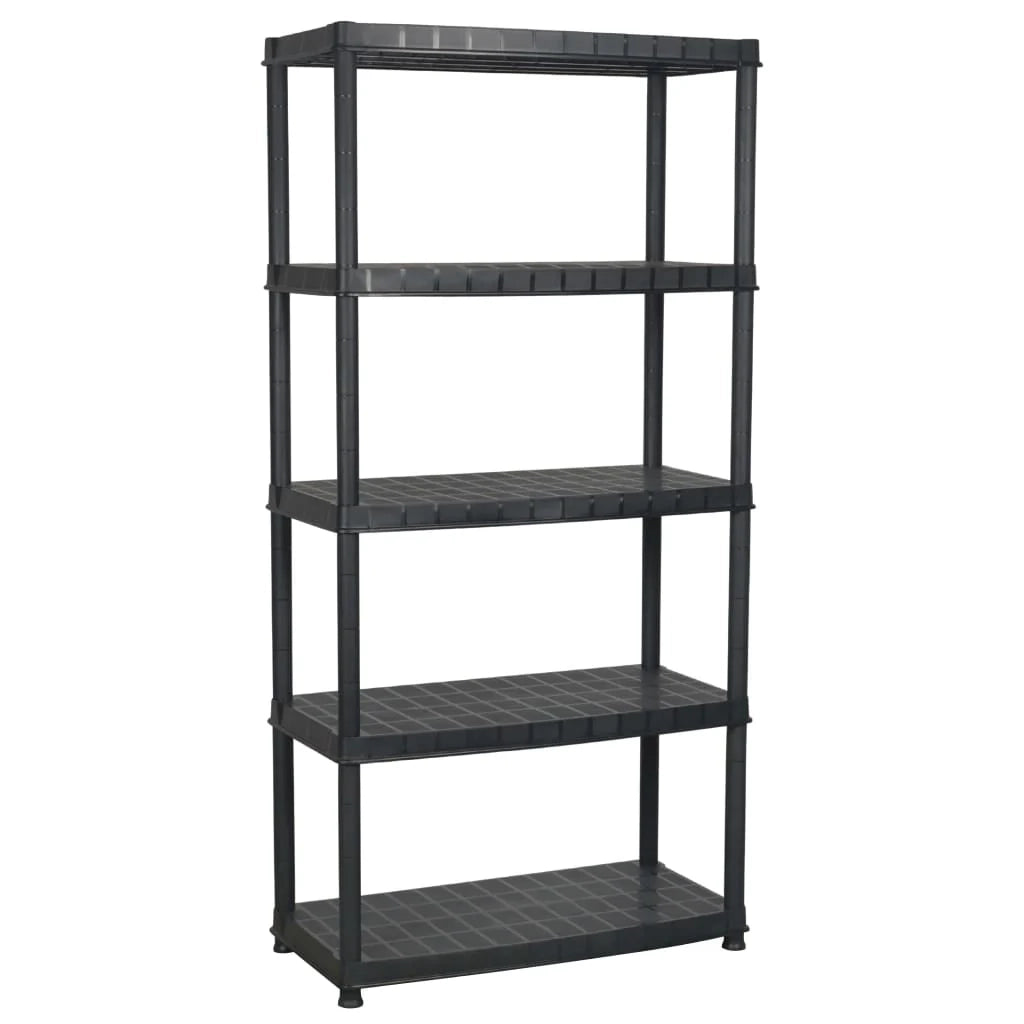 Scaffale portaoggetti a 5 ripiani 85 x 40 x 185 cm Plastica nera 02_0045707