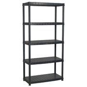 Scaffale portaoggetti a 5 ripiani 85 x 40 x 185 cm Plastica nera 02_0045707