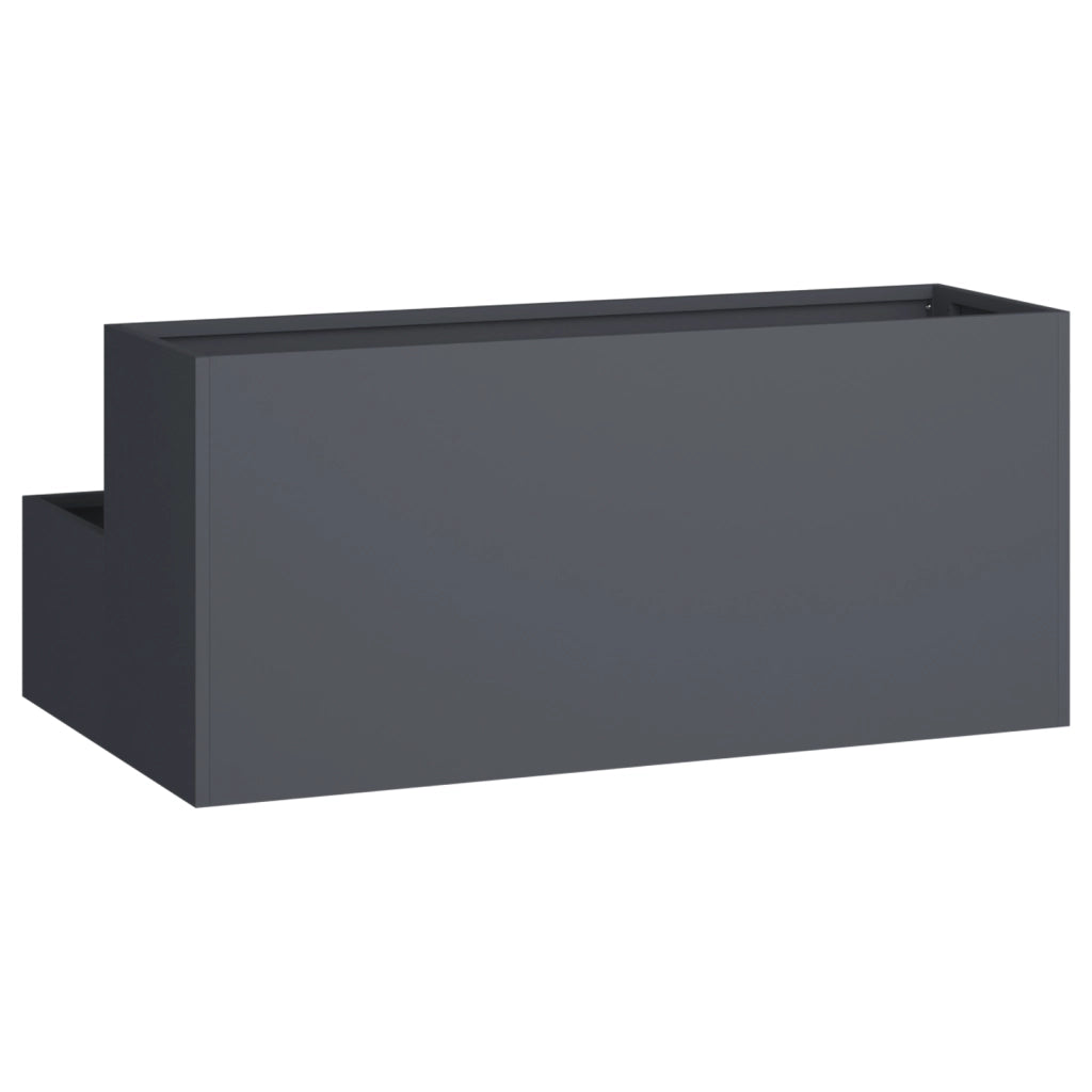 Fioriera da Giardino a Due Livelli 100x60x45 cm Antracite Plastica