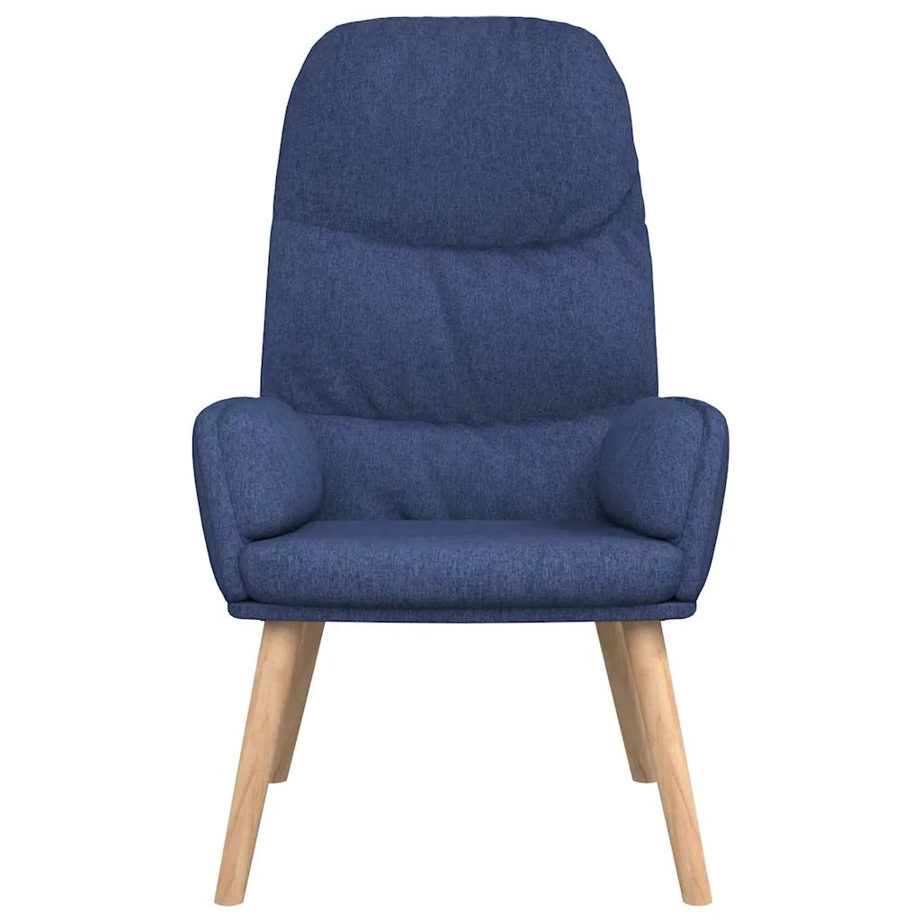 Divano Sedia-Poltrona Relax con Poggiapiedi Blu in Tessuto 456002