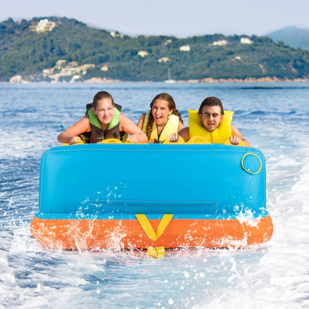 Tube trainabile per barche 3 posti, Trainabili sportivi per acqua con copertura punti di traino anteriore e posteriore-Sport acquatici
