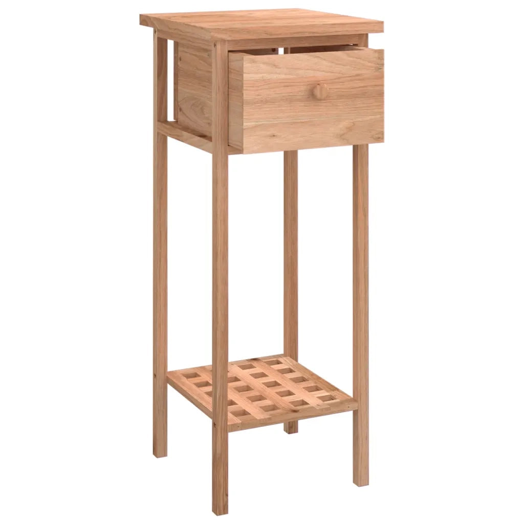 Tavolino con Cassetto 25x25x60 cm Legno Massello di Noce 350343