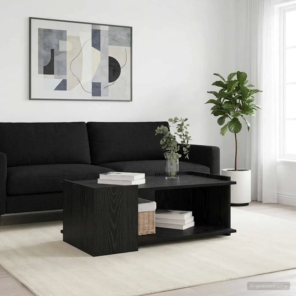 Tavolino da salotto Rovere Nero 90 x 50 x 33 cm