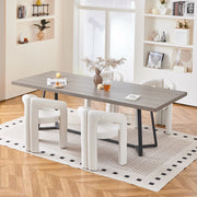 Sedia con Braccioli in Chenille; Beige; Sedia Imbottita per Sala da Pranzo e Ufficio