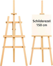 Easel Portatile e Ripiegabile - Tavolo Easel per Adulti e Bambini - Easel per Atelier e Easel per Campo - Adatto per Tela da Pittura - Easel Pratico per Atelier - Legno - 150cm
