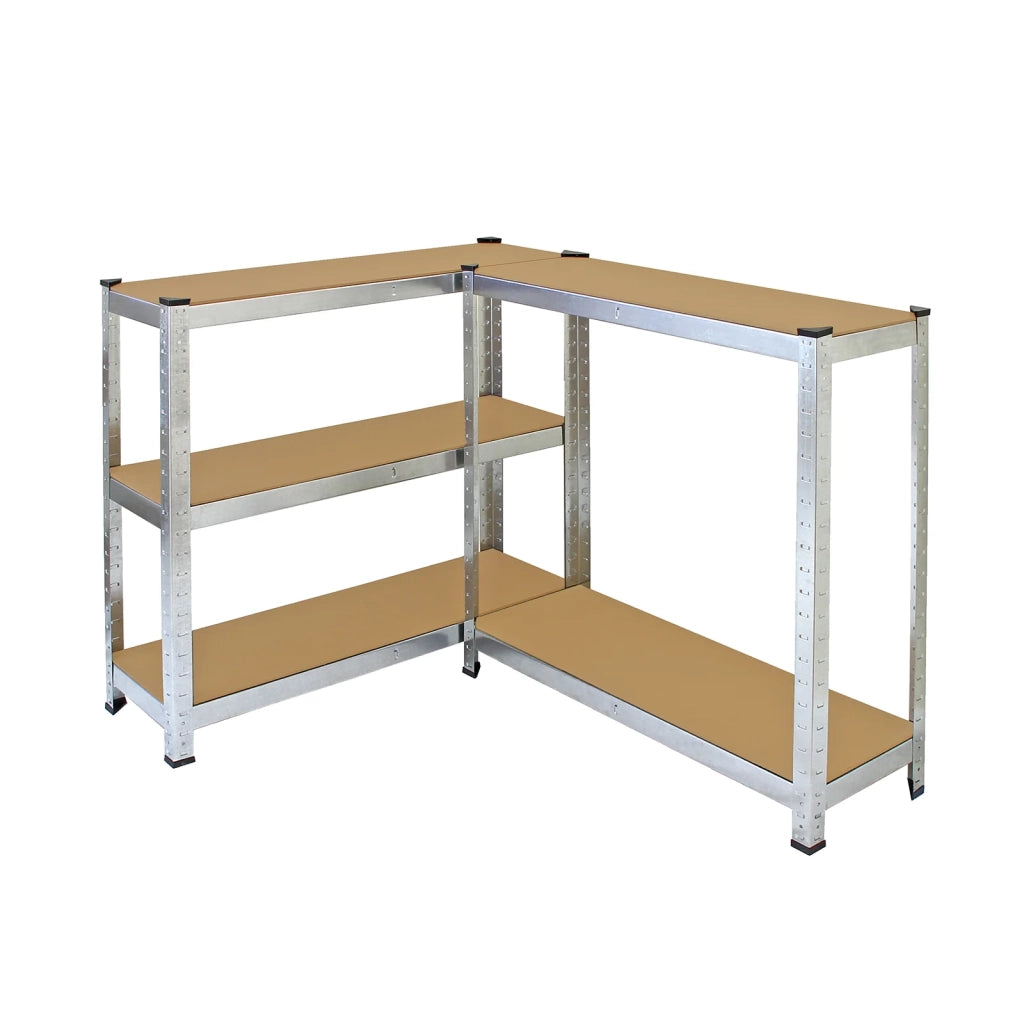 4 Scaffali in Acciaio Senza Bulloni Galwix Grigi Larghi 90cm per Magazzino e Box