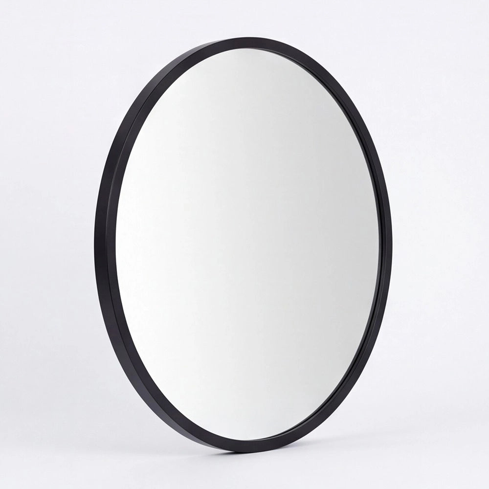 Specchio Decorativo Rotondo MR005 da Parete 60x60 cm con Cornice Nera