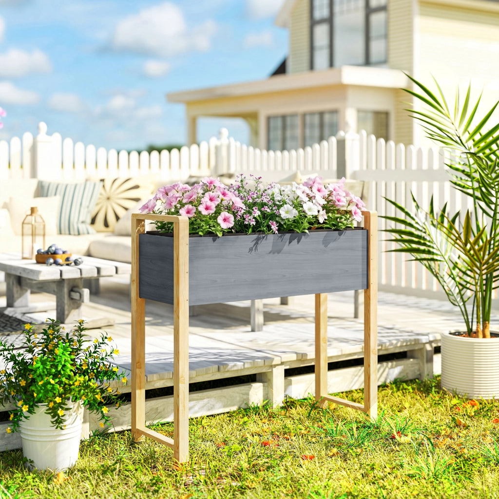 Letto da Giardino Rialzato con Telaio ¨C zephmum ¨C Grigio 98x37x90 cm