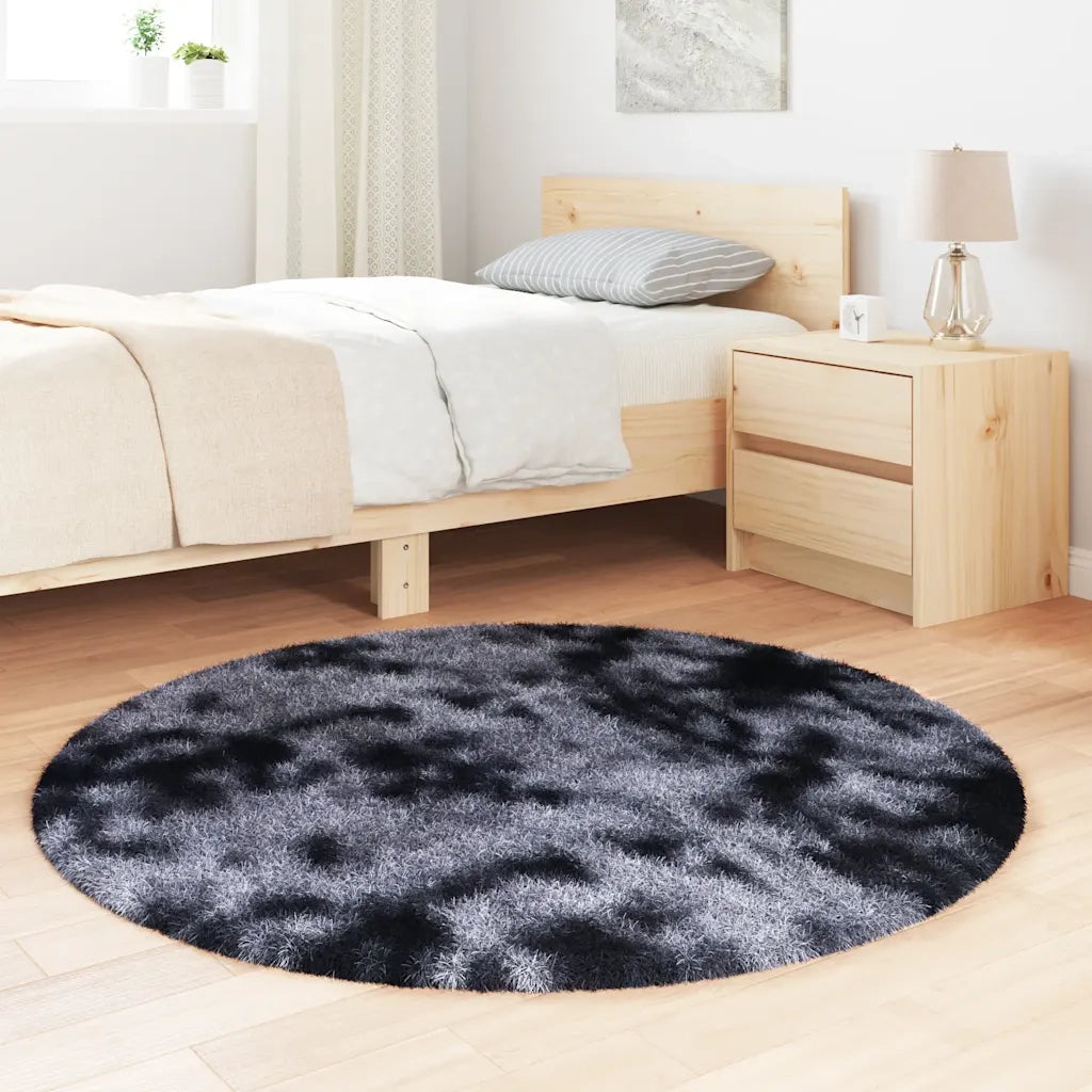 Tappeto Shaggy a Pelo Lungo NAVARRA Grigio Scuro 120x120 cm