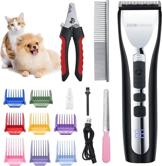 Trimmer Professionale per Cani e Gatti a Batteria con Capelli Densi e Spessi QR-9086