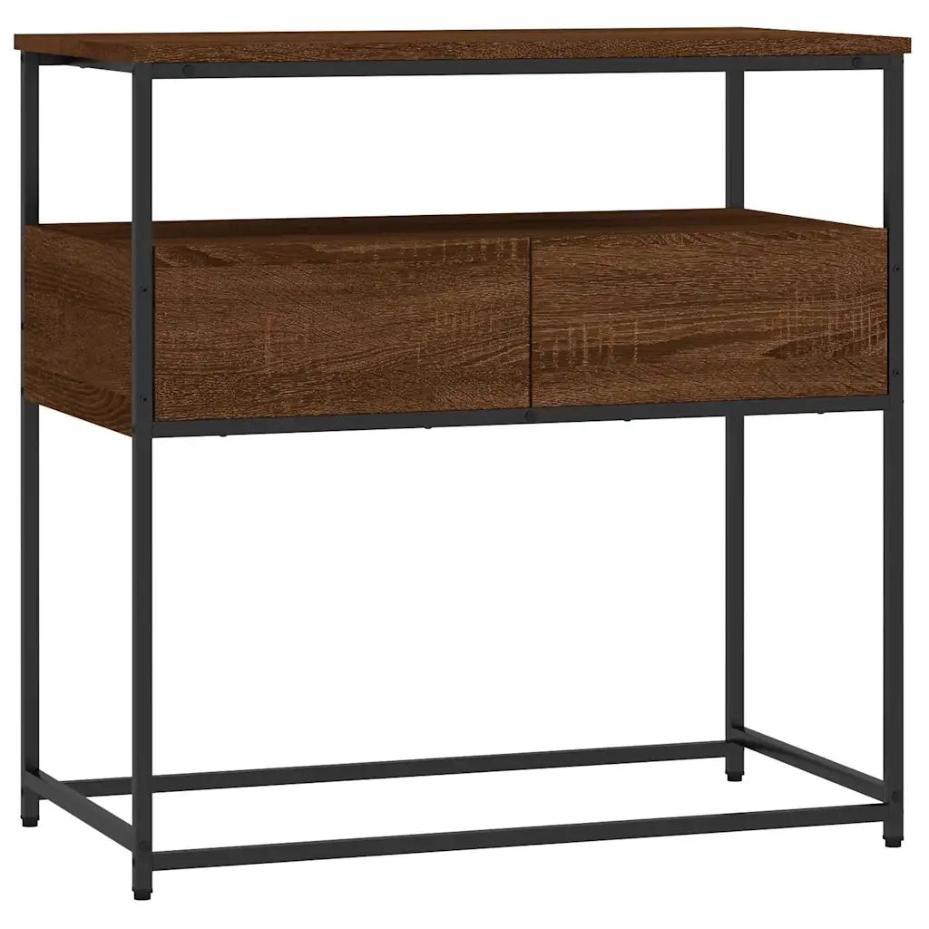 Tavolino Consolle-Tavolino da soggiorno-Tavolo Rovere Marrone 75x40x75cm Legno Multistrato