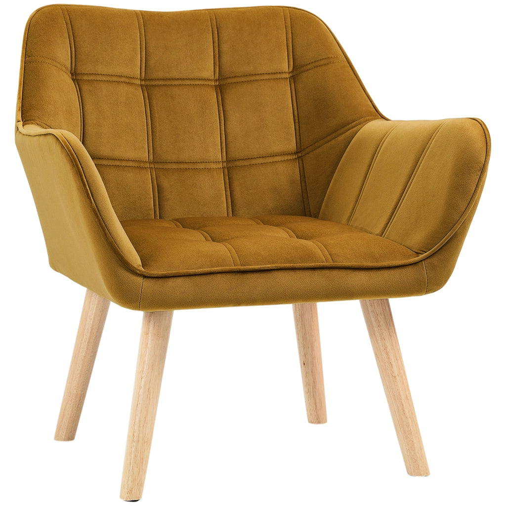 POLTRONA Scandinava 67x61,5x71 cm in Poliestere Giallo