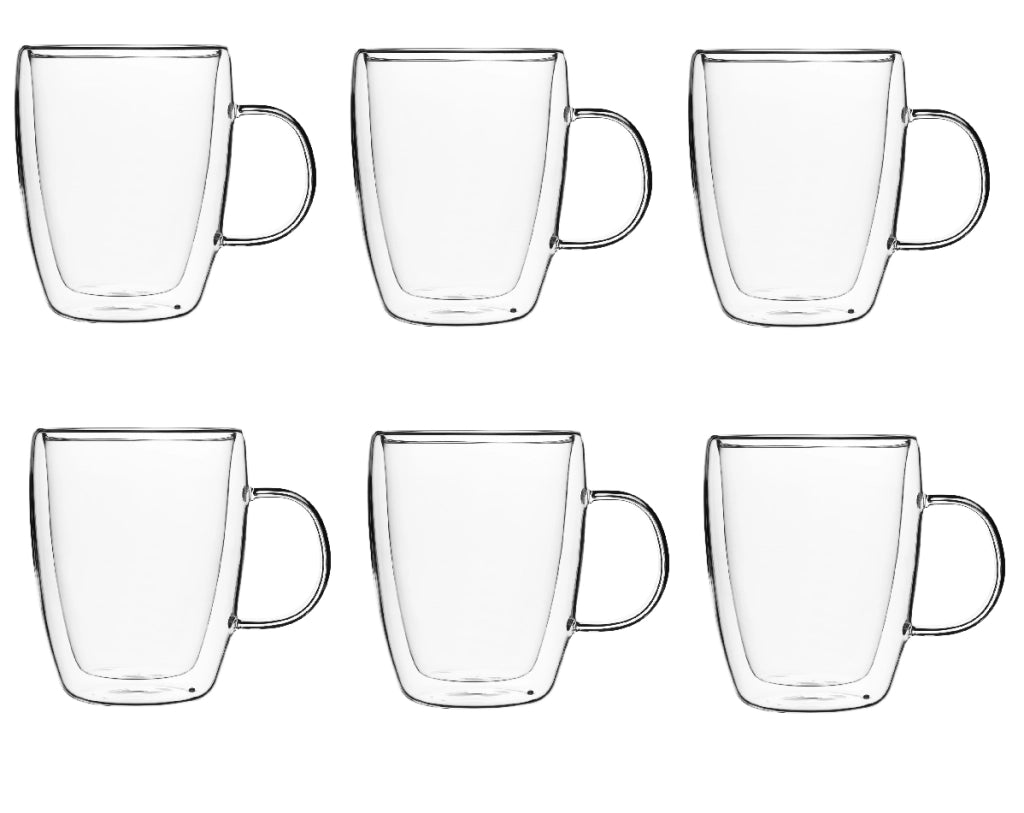 Bicchieri termici KADAX per caffè, tè, latte macchiato, tazze a doppia parete da 350 ml, confezione da 6 pezzi