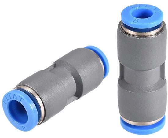 Fittingen Snel Ontgrendelbari - 8mm a 6mm - Connettore di Tubo Pneumatico - Riduttore di Tubo di Aria - Adatto per Compressore - Connettore Flessibile