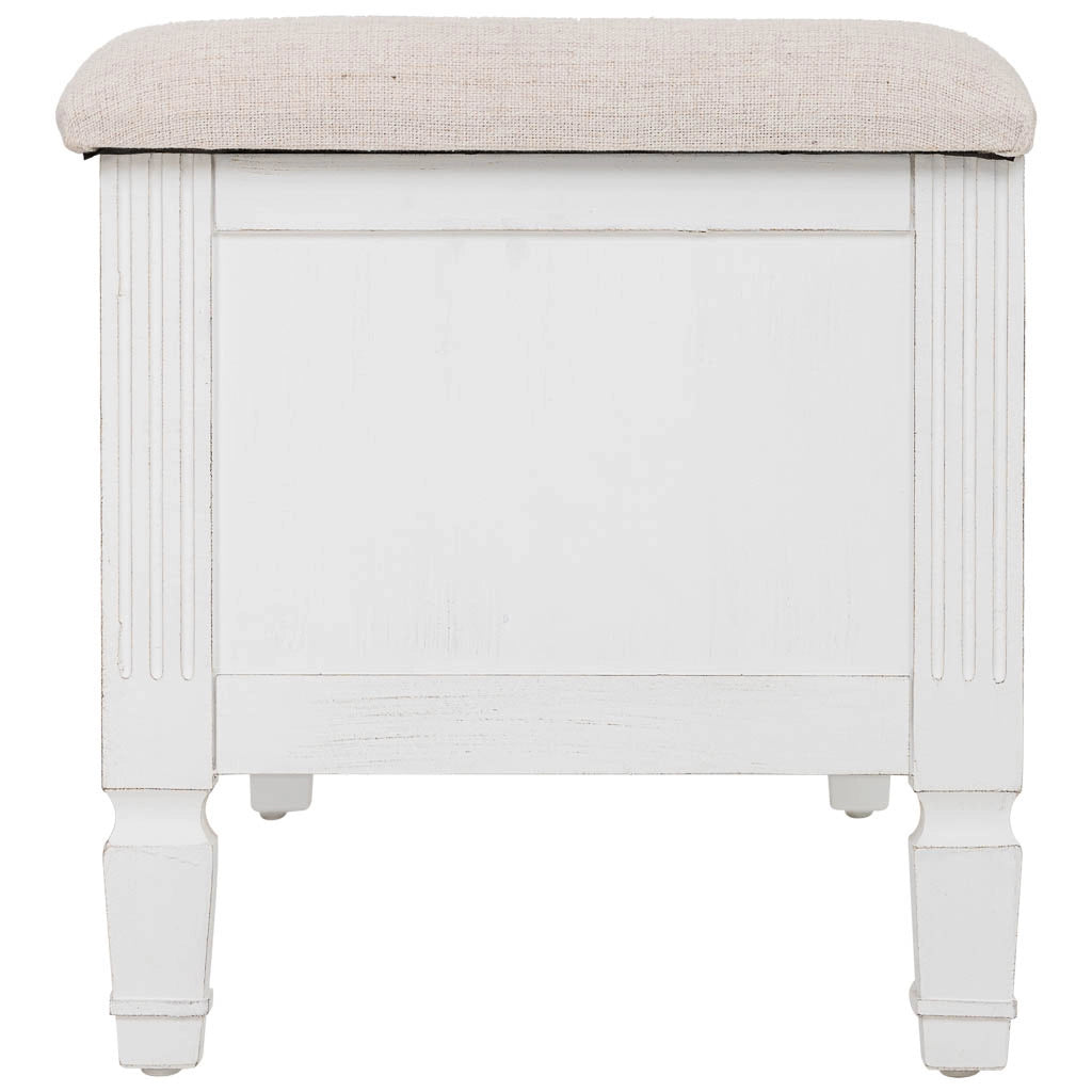 Panca in legno bianco 120x43x48h cm