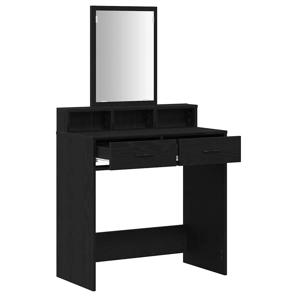 Toeletta | Tavolo da Trucco Rovere Nero 79 x 41 x 140 cm Legno multistrato