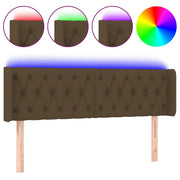 Testiera | Testata a LED Marrone Scuro 147x16x78/88 cm in Tessuto